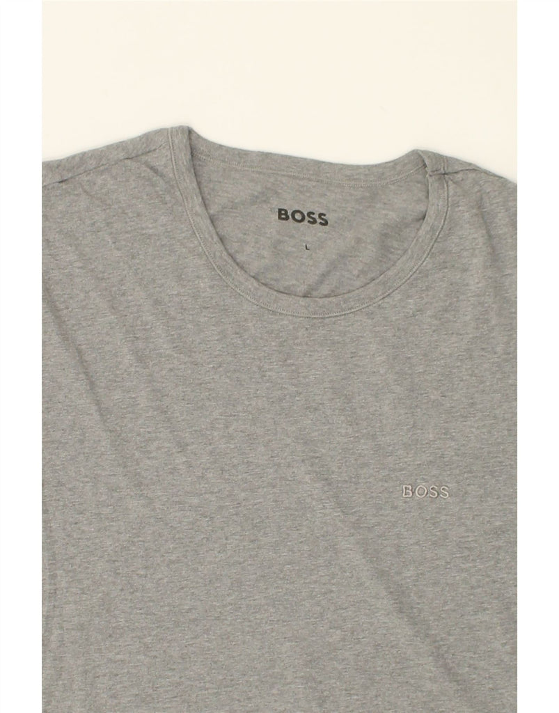 HUGO BOSS Womens T-Shirt Top UK 16 Large Grey Cotton | Vintage Hugo Boss | Thrift | Second-Hand Hugo Boss | Used Clothing | Messina Hembry 