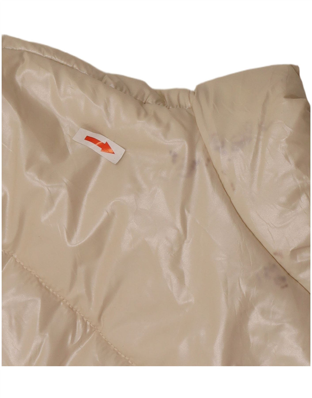Benetton Womens Padded Jacket UK 18 XL Beige Polyamide
