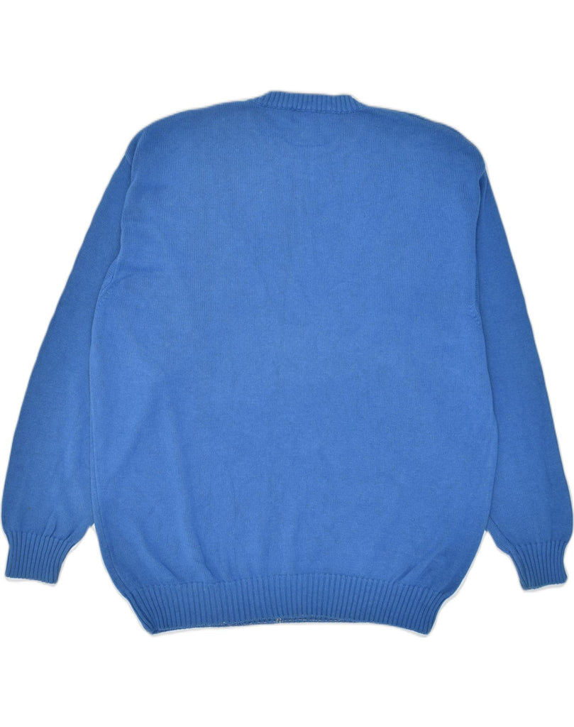 STEFANEL Mens Crew Neck Jumper Sweater Large Blue Cotton | Vintage | Thrift | Second-Hand | Used Clothing | Messina Hembry 