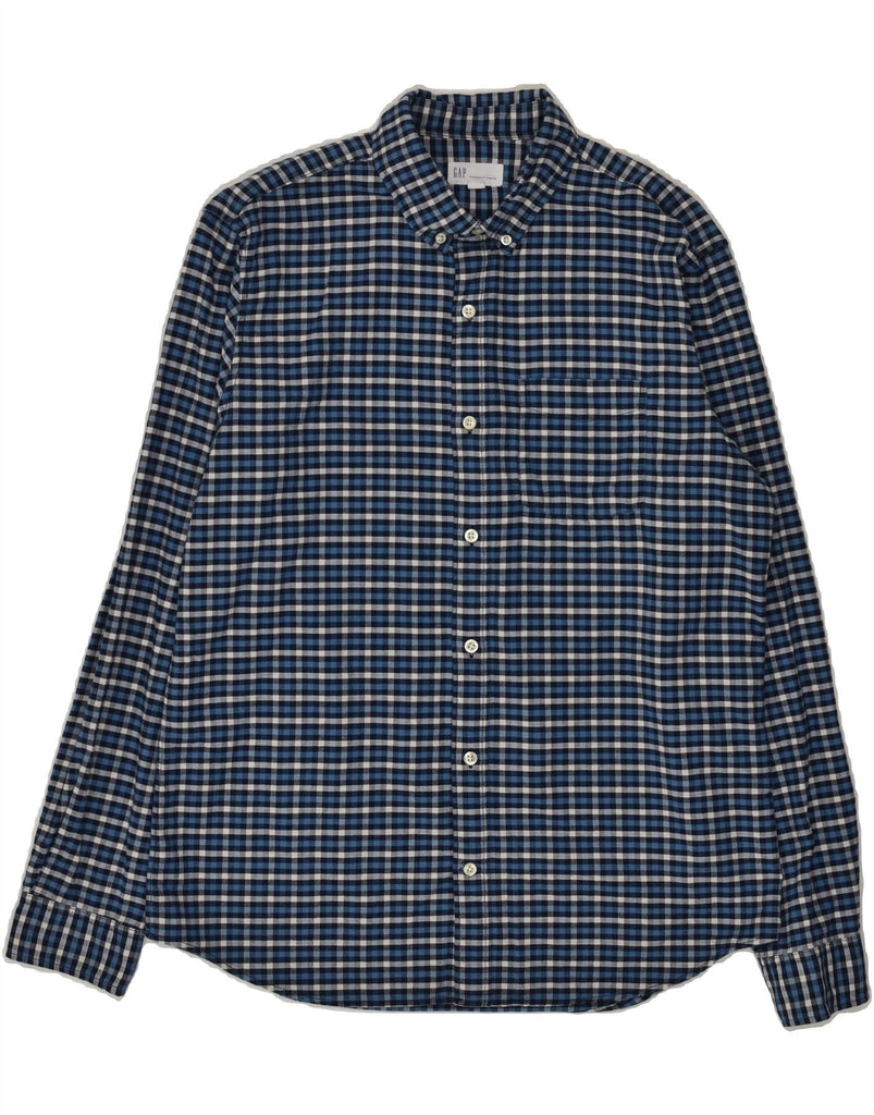 GAP Mens Shirt Medium Blue Check | Vintage Gap | Thrift | Second-Hand Gap | Used Clothing | Messina Hembry 