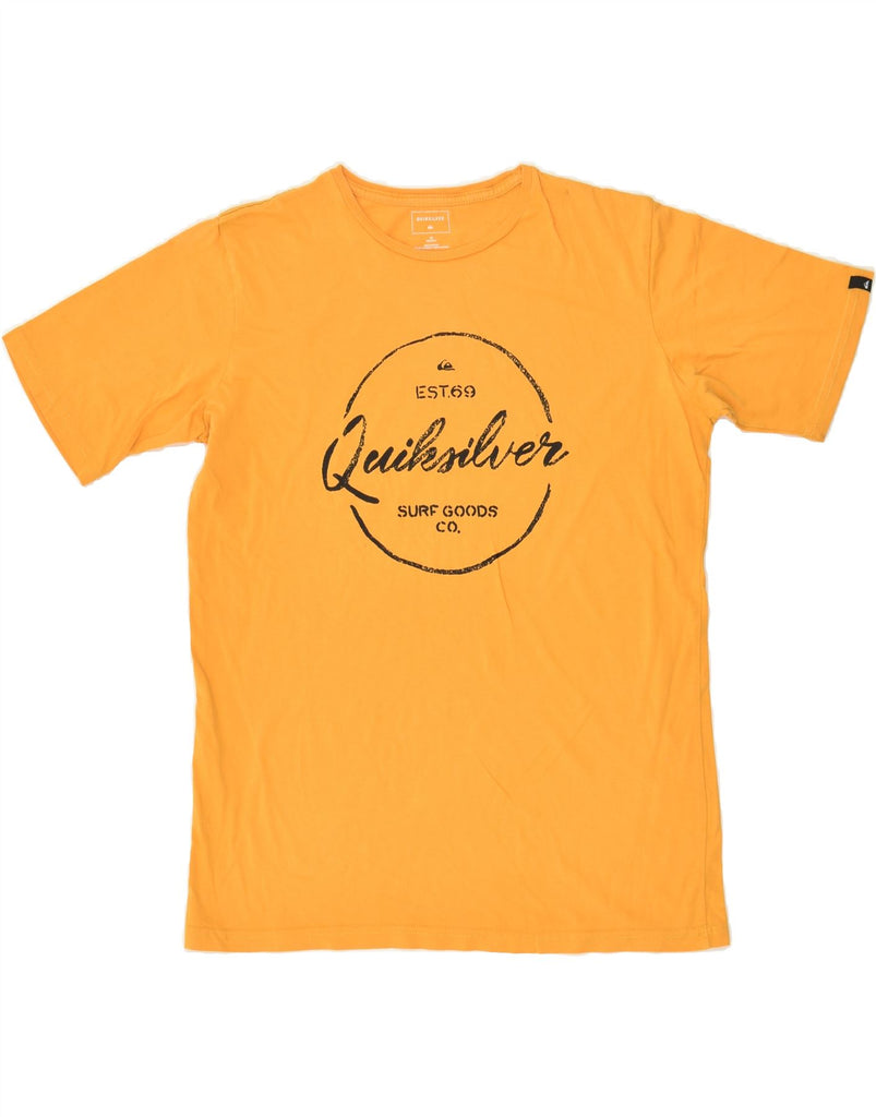 QUIKSILVER Boys Regular Fit Graphic T-Shirt Top 15-16 Years Yellow Cotton | Vintage Quiksilver | Thrift | Second-Hand Quiksilver | Used Clothing | Messina Hembry 