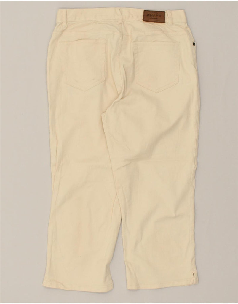 CHAPS Womens Capri Jeans US 6 Medium W28 L21 Beige Cotton | Vintage Chaps | Thrift | Second-Hand Chaps | Used Clothing | Messina Hembry 