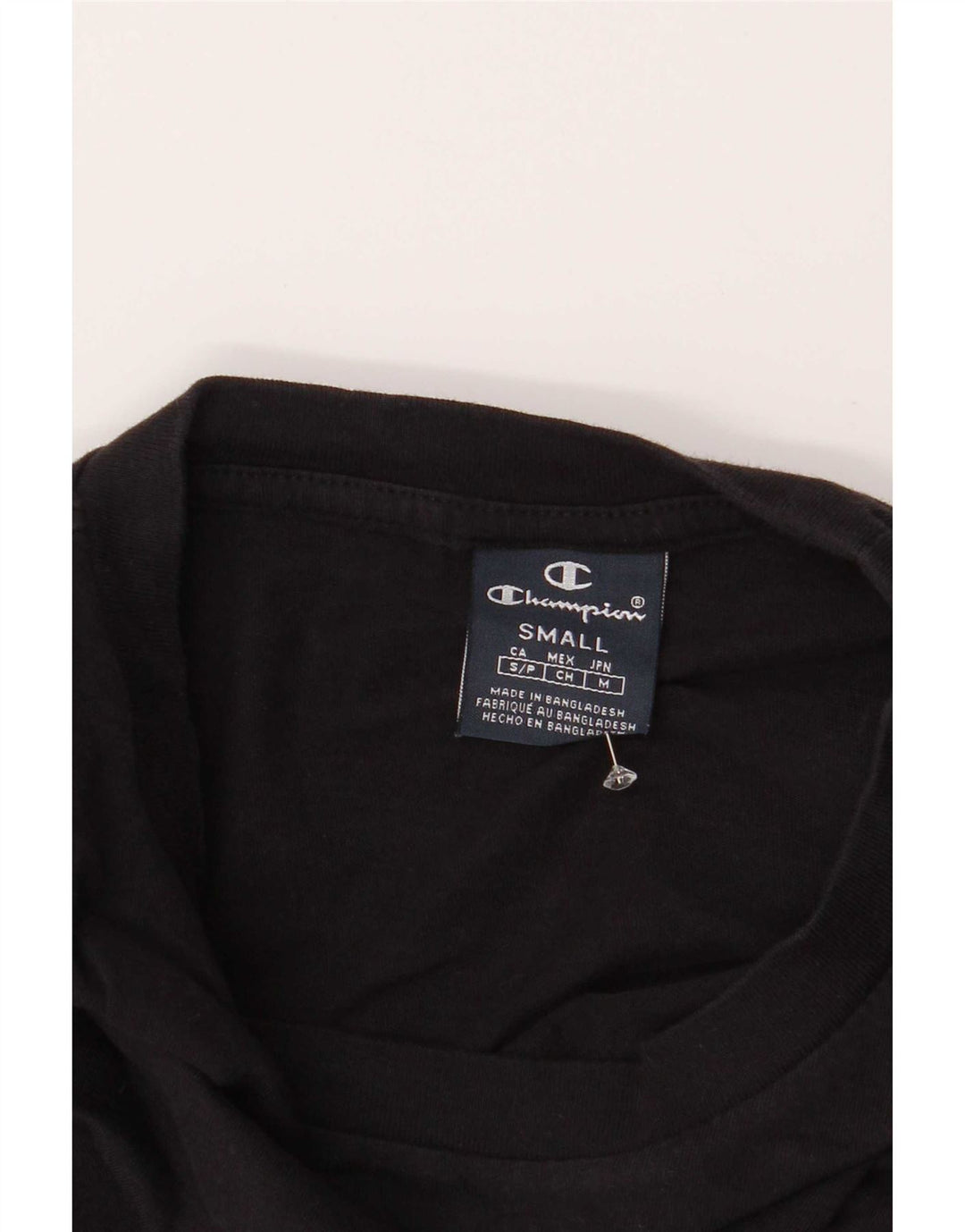 Champion Mens T-Shirt Top Small Black Cotton