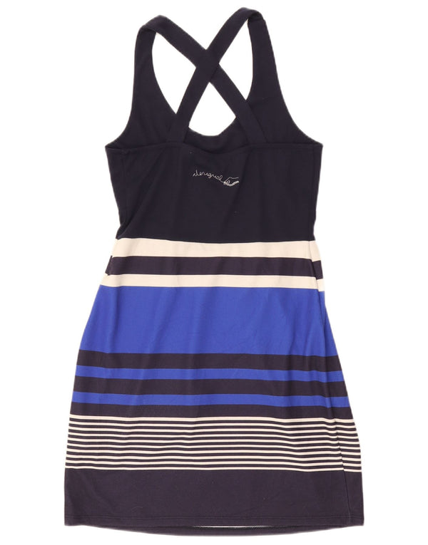 Desigual Womens Graphic Sundress UK 12 Medium Navy Blue Striped Polyester