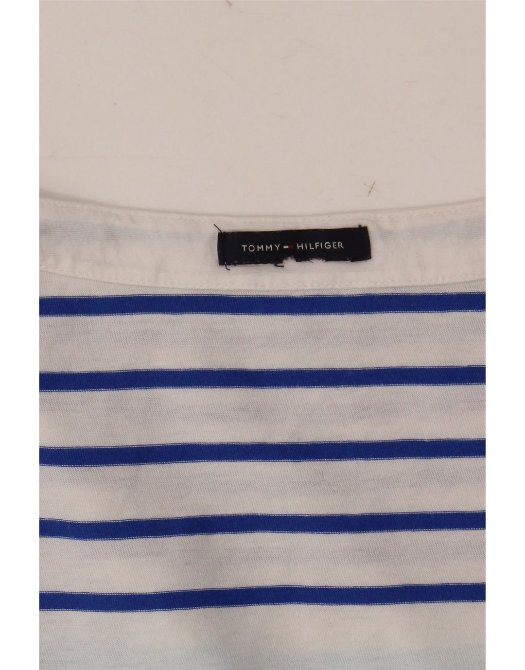 TOMMY HILFIGER Womens Top 3/4 Sleeve UK 12 Medium Blue Striped