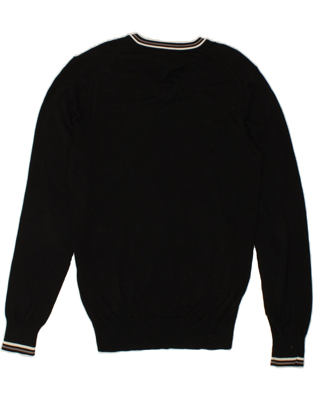 BEN SHERMAN Mens Heritage V-Neck Jumper Sweater Medium Black Cotton