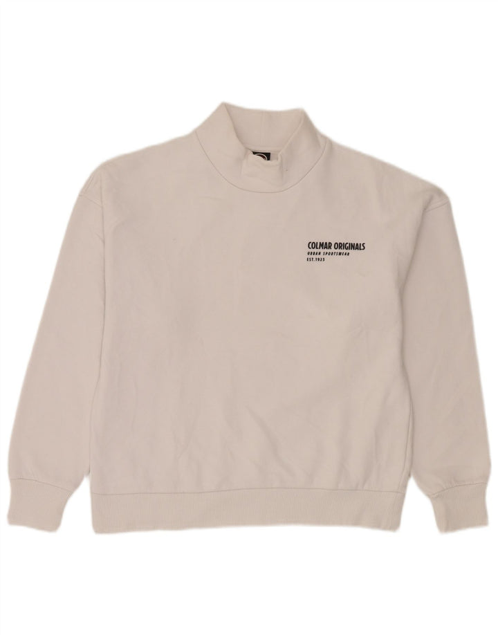 Colmar Womens Oversized Sweatshirt Jumper UK 10 Small White Cotton