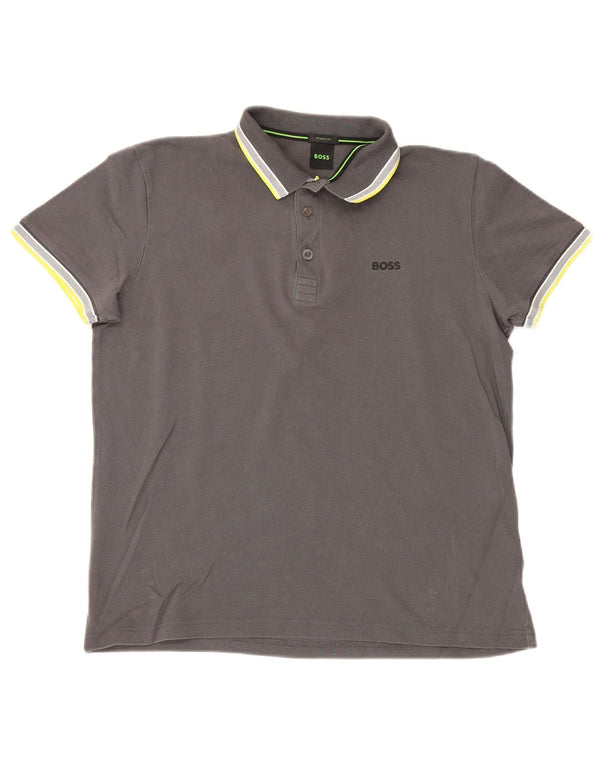 Hugo Boss Mens Regular Fit Polo Shirt Medium Grey Cotton