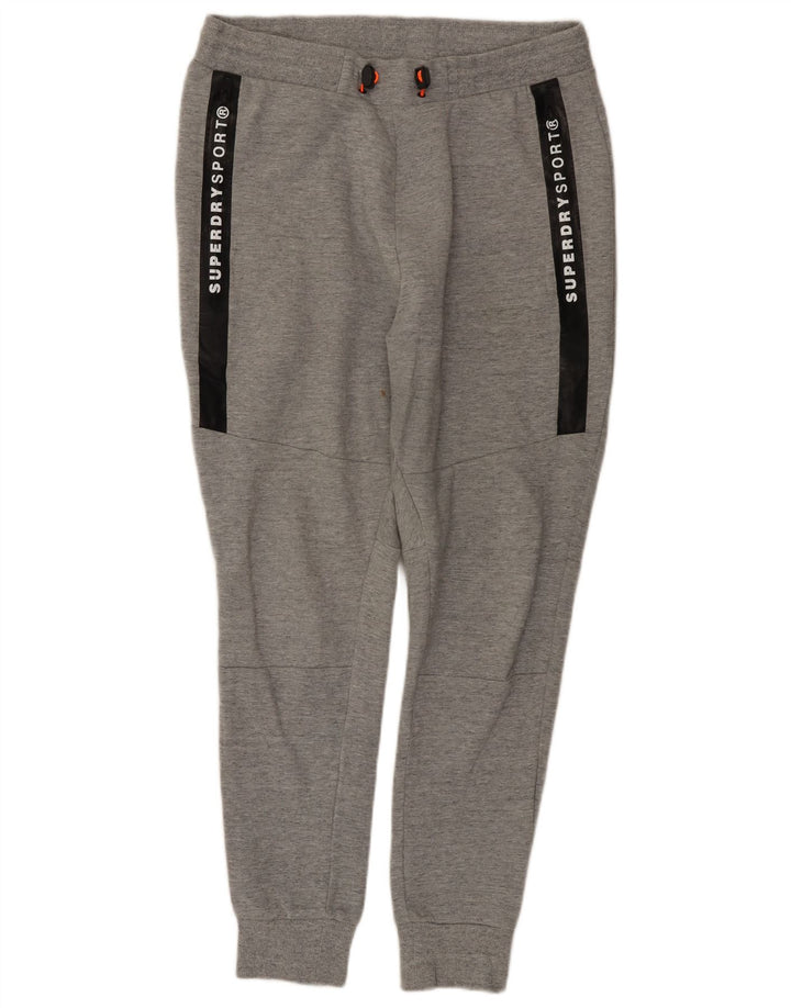 Superdry Mens Graphic Tracksuit Trousers Joggers Medium Grey Colourblock