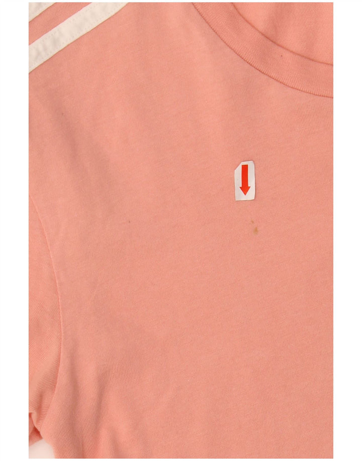 ADIDAS Womens Oversized Crop T-Shirt Top UK 6 XS Pink Cotton