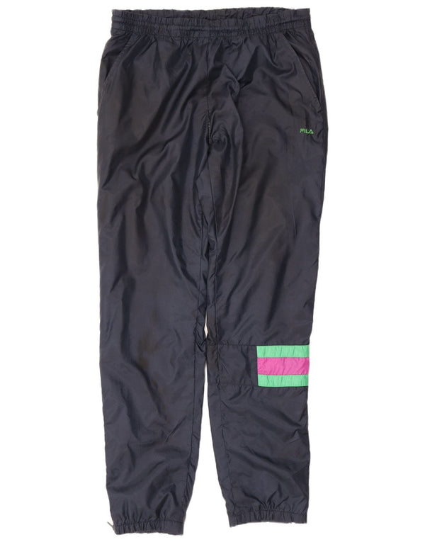 Fila Mens Tracksuit Trousers Joggers IT 48 Medium Navy Blue Colourblock