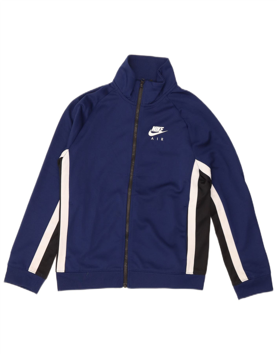 Nike Boys Tracksuit Top Jacket 12-13 Years Large Navy Blue Colourblock