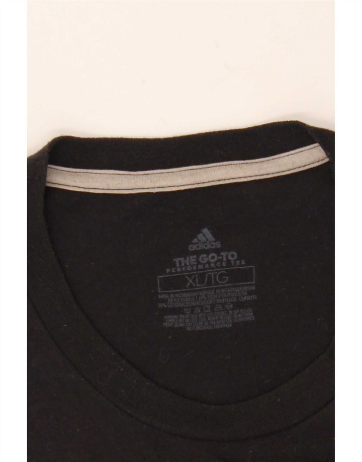 Adidas Mens Climalite Graphic T-Shirt Top XL Black Polyester