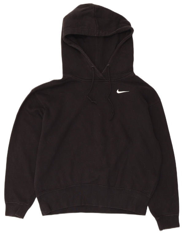 Nike Womens Oversized Hoodie Jumper UK 6 XS Black Cotton