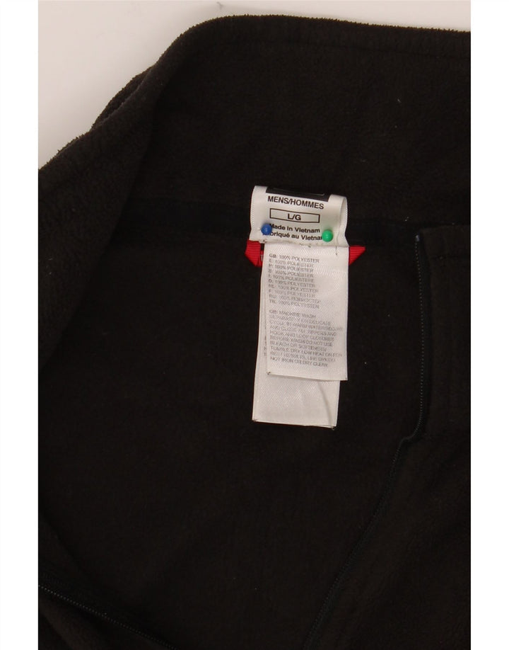 THE NORTH FACE Mens Zip Neck Fleece Jumper Large Black Polyester