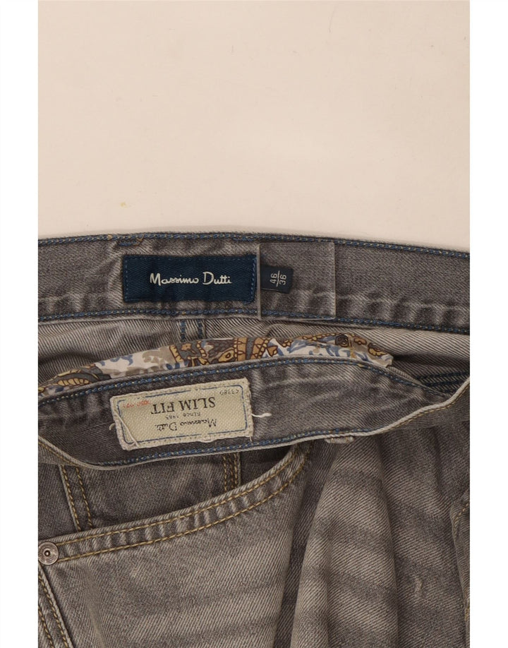 Massimo Dutti Mens Slim Jeans EU 46 XL W36 L28 Grey