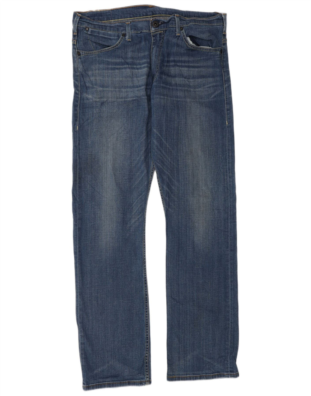 Levi's Mens Straight Jeans W36 L34 Blue Cotton