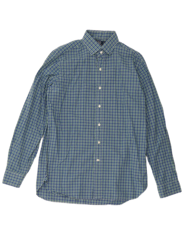 Polo Ralph Lauren Mens Shirt Size 16 40/41 Large Blue Check Cotton