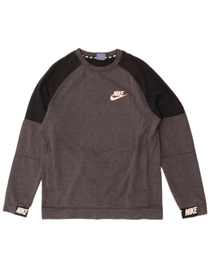 Nike Mens Graphic Sweatshirt Jumper Small Grey Colourblock