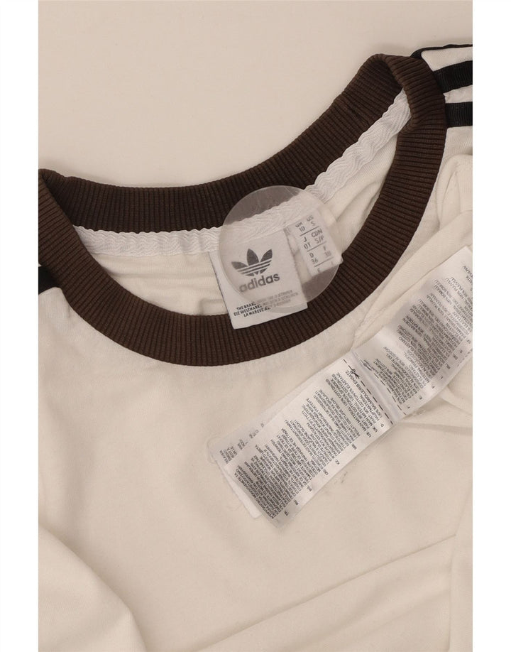 ADIDAS Womens Oversized T-Shirt Top UK 10 Small White Cotton