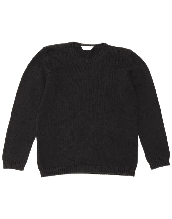 Marks & Spencer Womens Oversized Crew Neck Jumper Sweater UK 10 Small Black