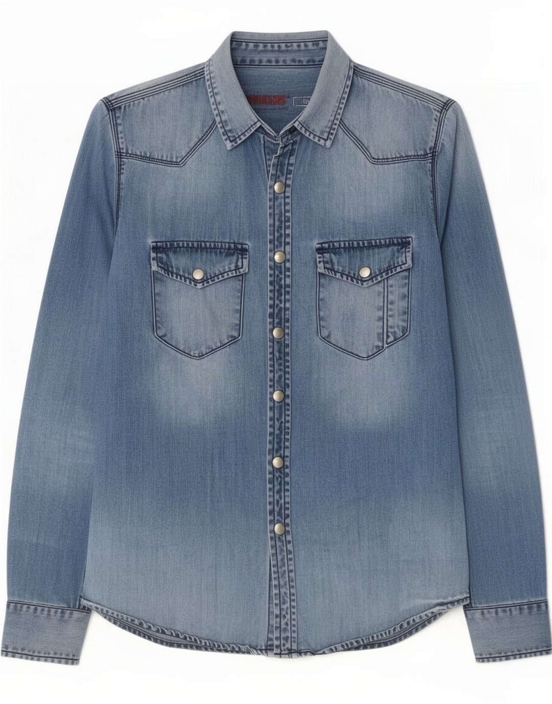 Morris Mens Denim Shirt Large Blue Cotton