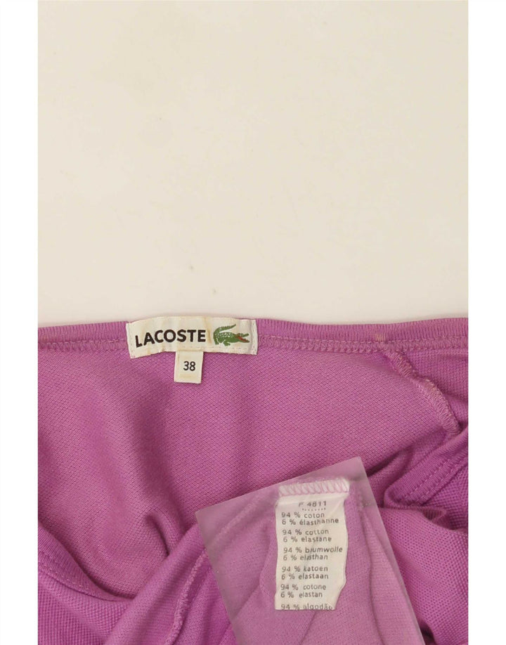 Lacoste Womens T-Shirt Top Size 38 Medium Purple Cotton