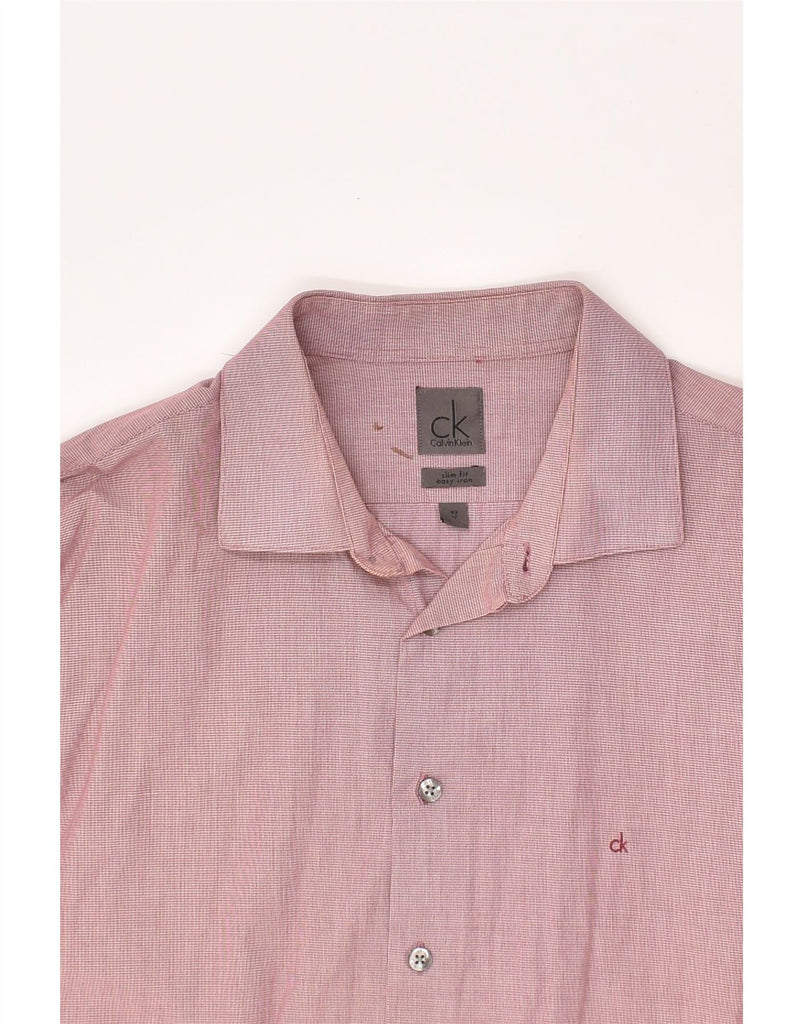CALVIN KLEIN Mens Slim Fit Shirt Size 17 43 XL Red | Vintage Calvin Klein | Thrift | Second-Hand Calvin Klein | Used Clothing | Messina Hembry 