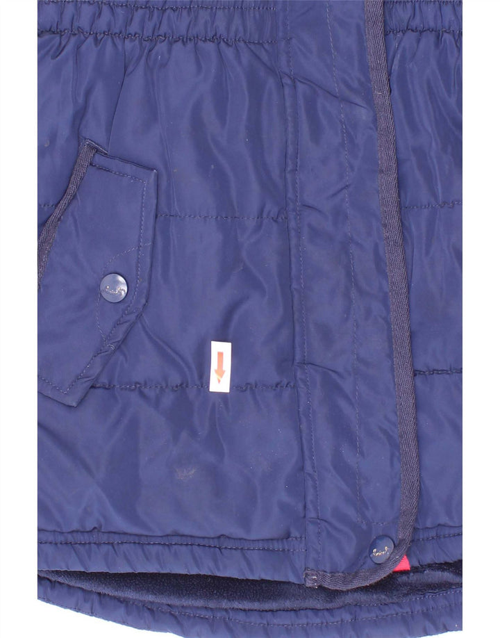 Jasper Conran Girls Hooded Parka Jacket 5-6 Years Navy Blue Polyester