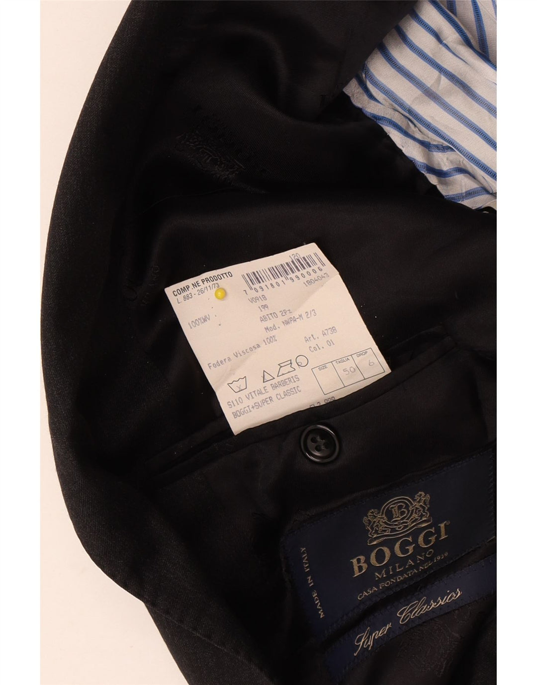 Boggi Mens Milano 3 Button Blazer Jacket IT 50 Large Grey Wool