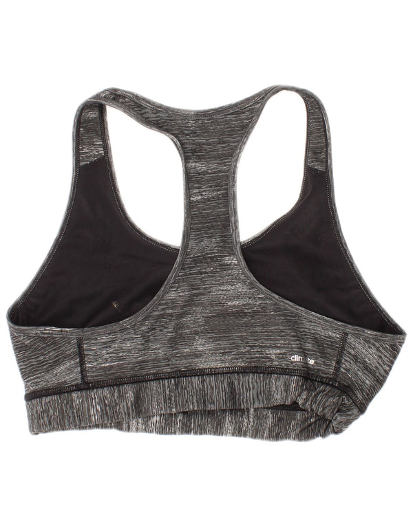 Adidas Womens Climalite Sport Bra Top UK 12/14 Medium Grey Flecked Sports