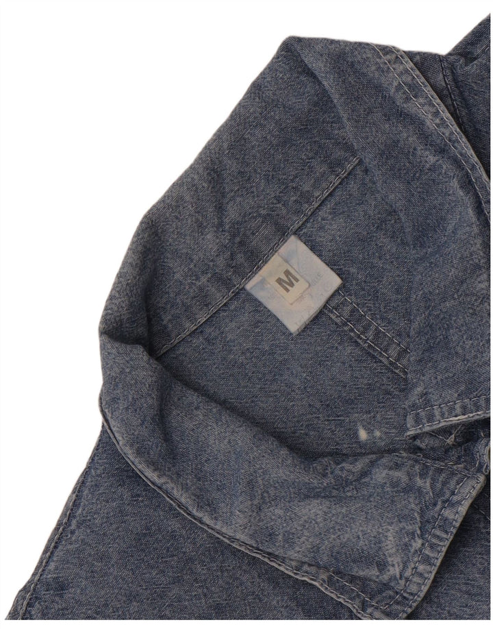 Vintage Womens Oversized Denim Shirt UK 14 Medium Blue Cotton