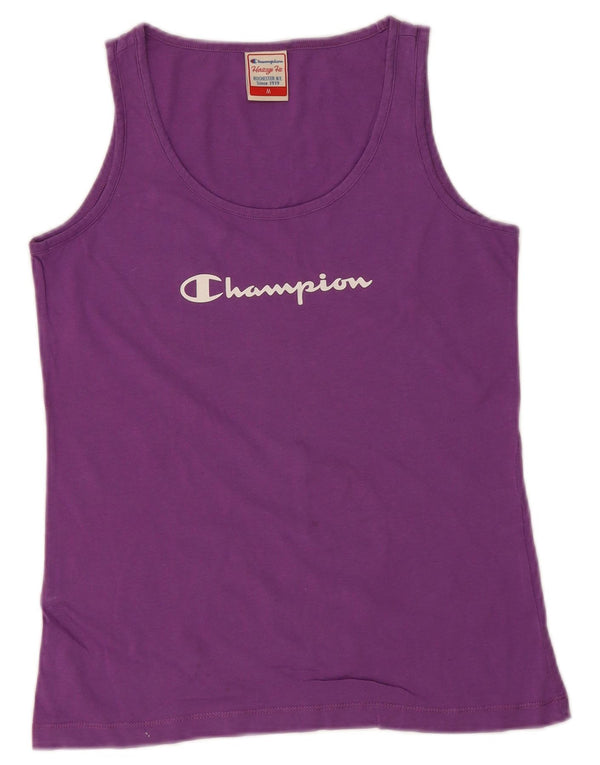 Champion Womens Heritage Fit Graphic Vest Top UK 12 Medium Purple