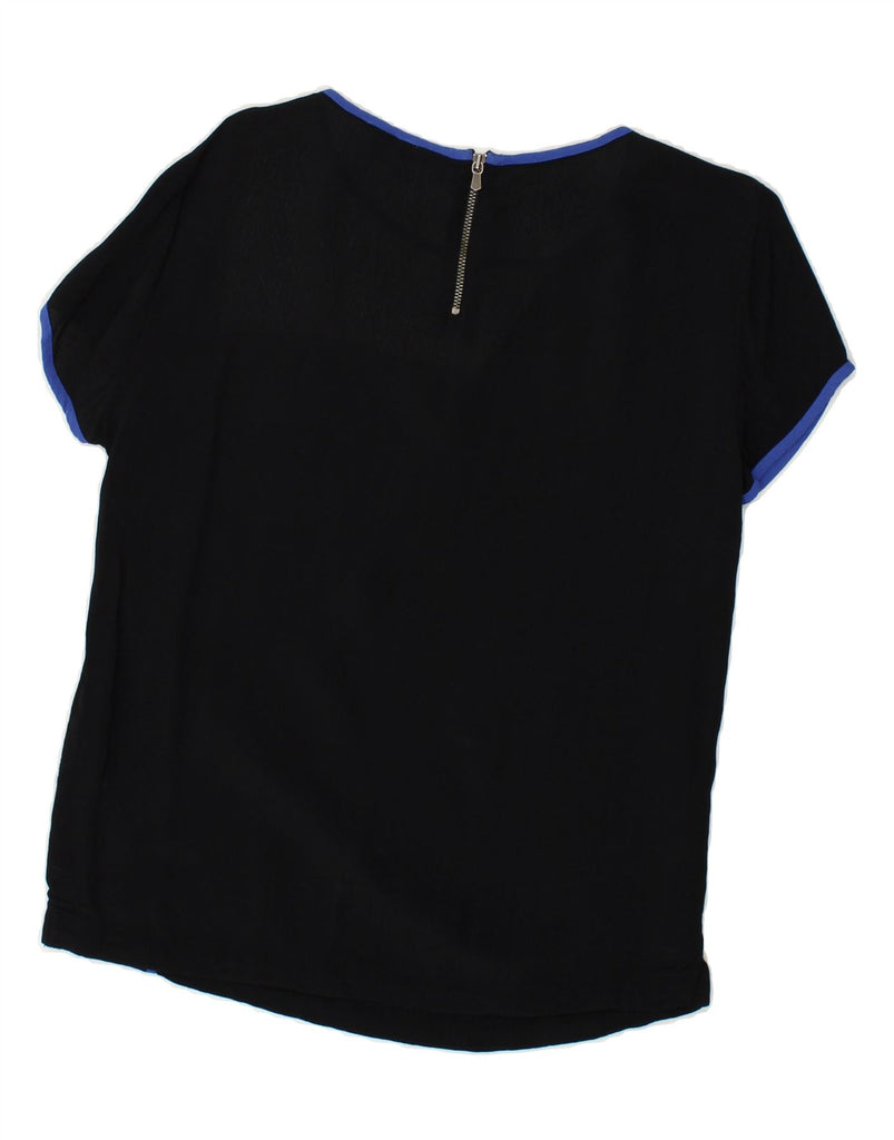 MEXX Womens Blouse Top UK 12 Medium Black Colourblock Viscose | Vintage Mexx | Thrift | Second-Hand Mexx | Used Clothing | Messina Hembry 