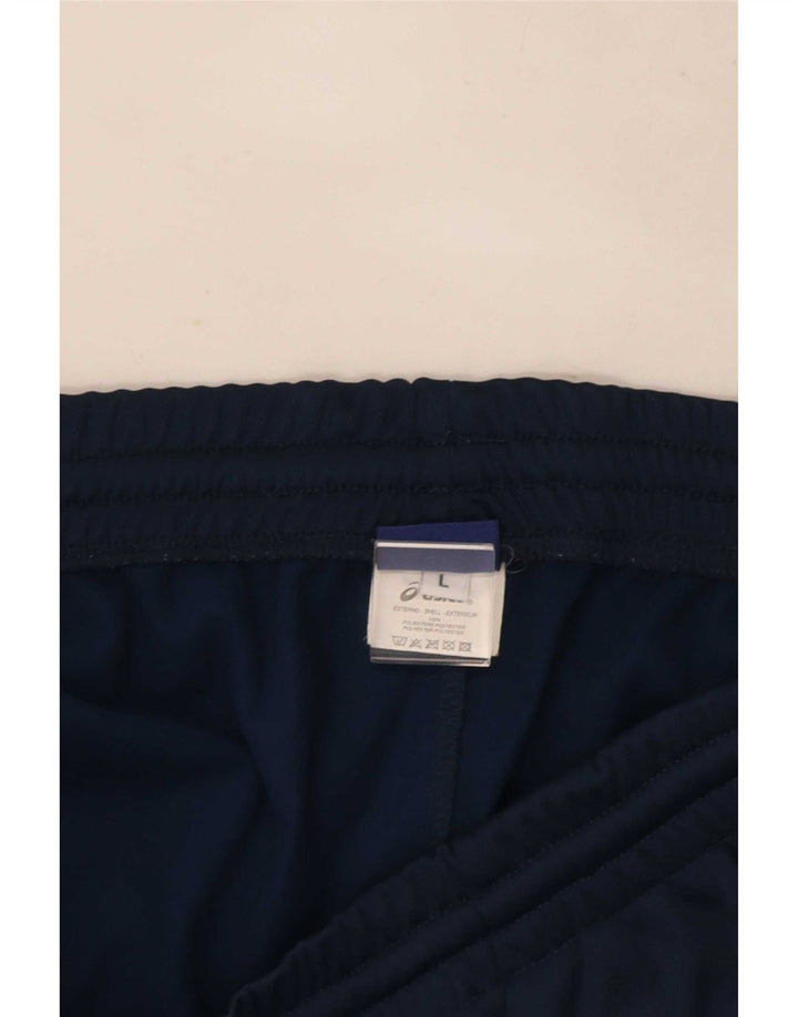 Asics Mens Tracksuit Trousers Large Navy Blue Polyester