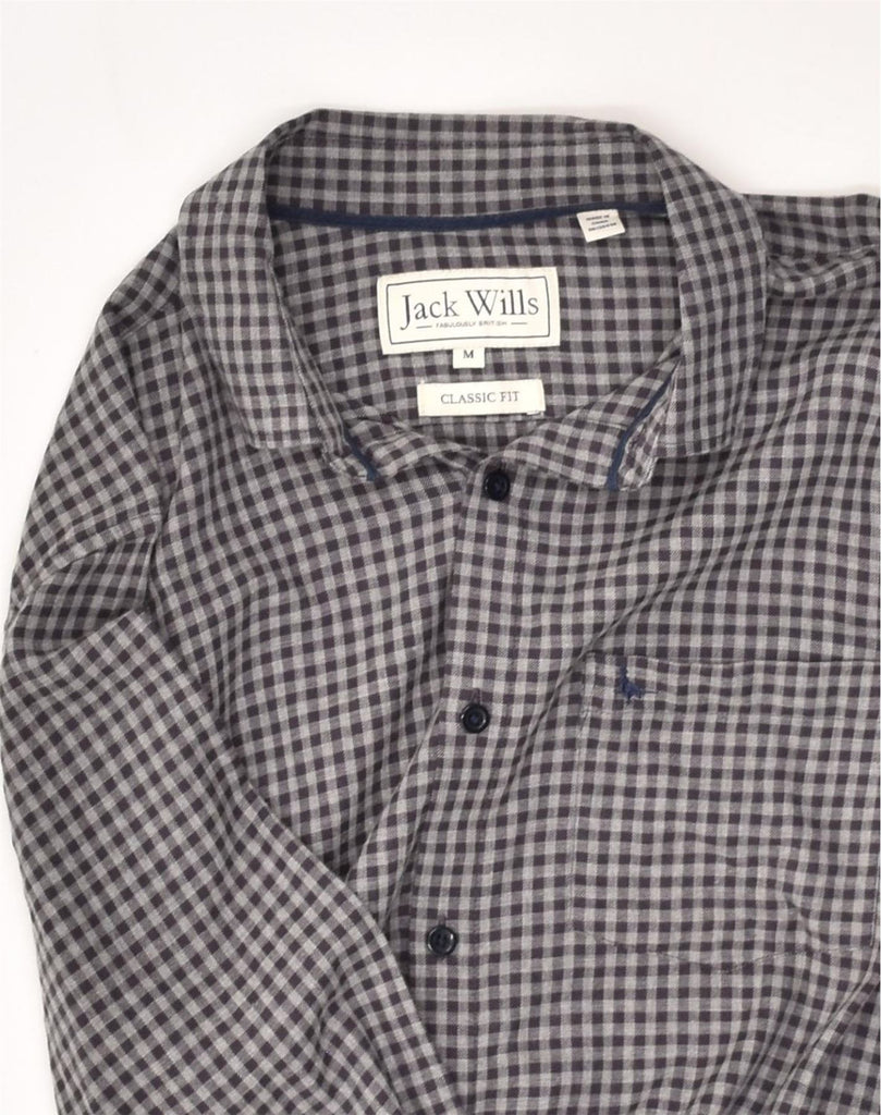 JACK WILLS Mens Classic Fit Shirt Medium Grey Gingham Cotton | Vintage Jack Wills | Thrift | Second-Hand Jack Wills | Used Clothing | Messina Hembry 