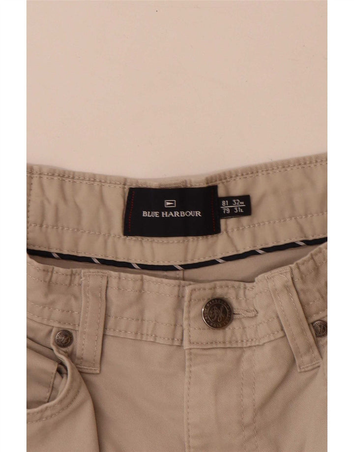 Marks & Spencer Mens Blue Harbour Straight Casual Trousers W32 L31 Grey