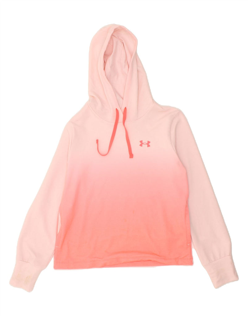 UNDER ARMOUR Womens Oversized Hoodie Jumper UK 6 XS Pink Colourblock Vintage Under Armour and Second-Hand Under Armour from Messina Hembry 