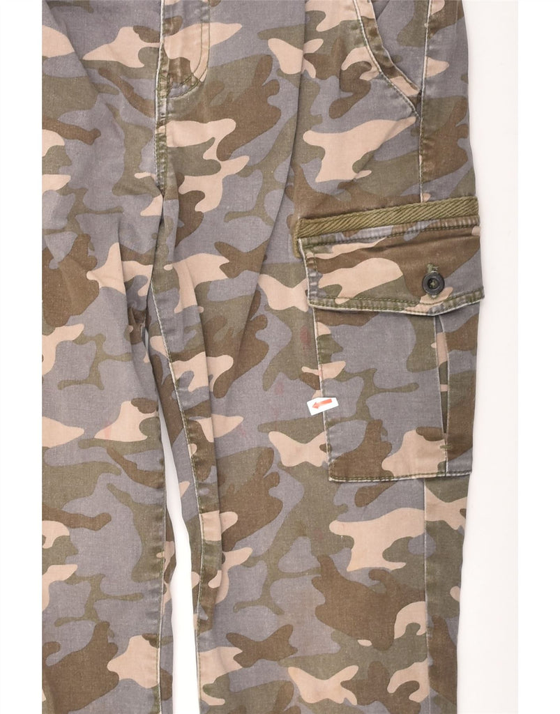 BENETTON Boys Slim Cargo Trousers 13-14 Years 3XL W30 L30 Brown Camouflage | Vintage Benetton | Thrift | Second-Hand Benetton | Used Clothing | Messina Hembry 