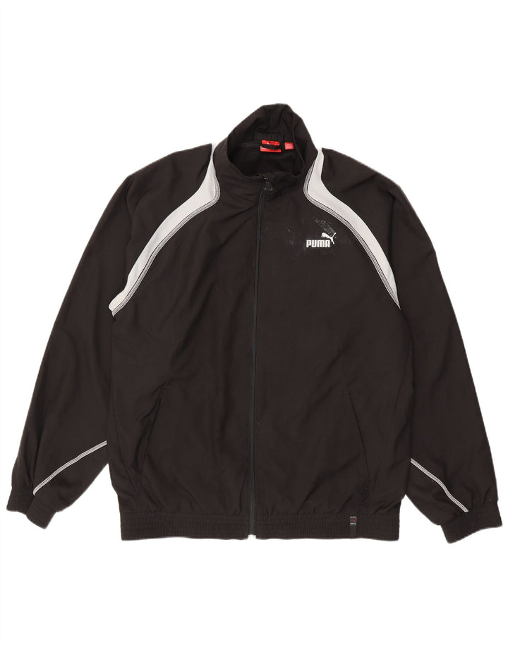 Puma Mens Tracksuit Top Jacket Medium Black Colourblock Polyester