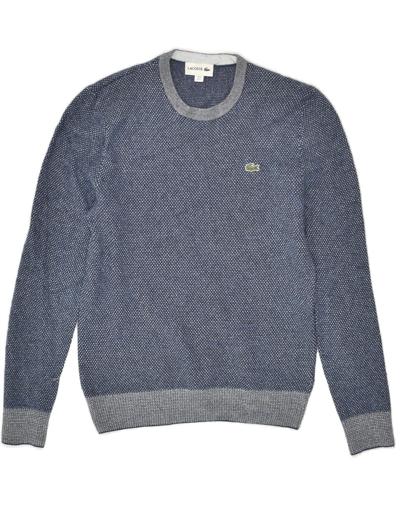 LACOSTE Mens Crew Neck Jumper Sweater Size 3 Small Navy Blue Wool | Vintage Lacoste | Thrift | Second-Hand Lacoste | Used Clothing | Messina Hembry 