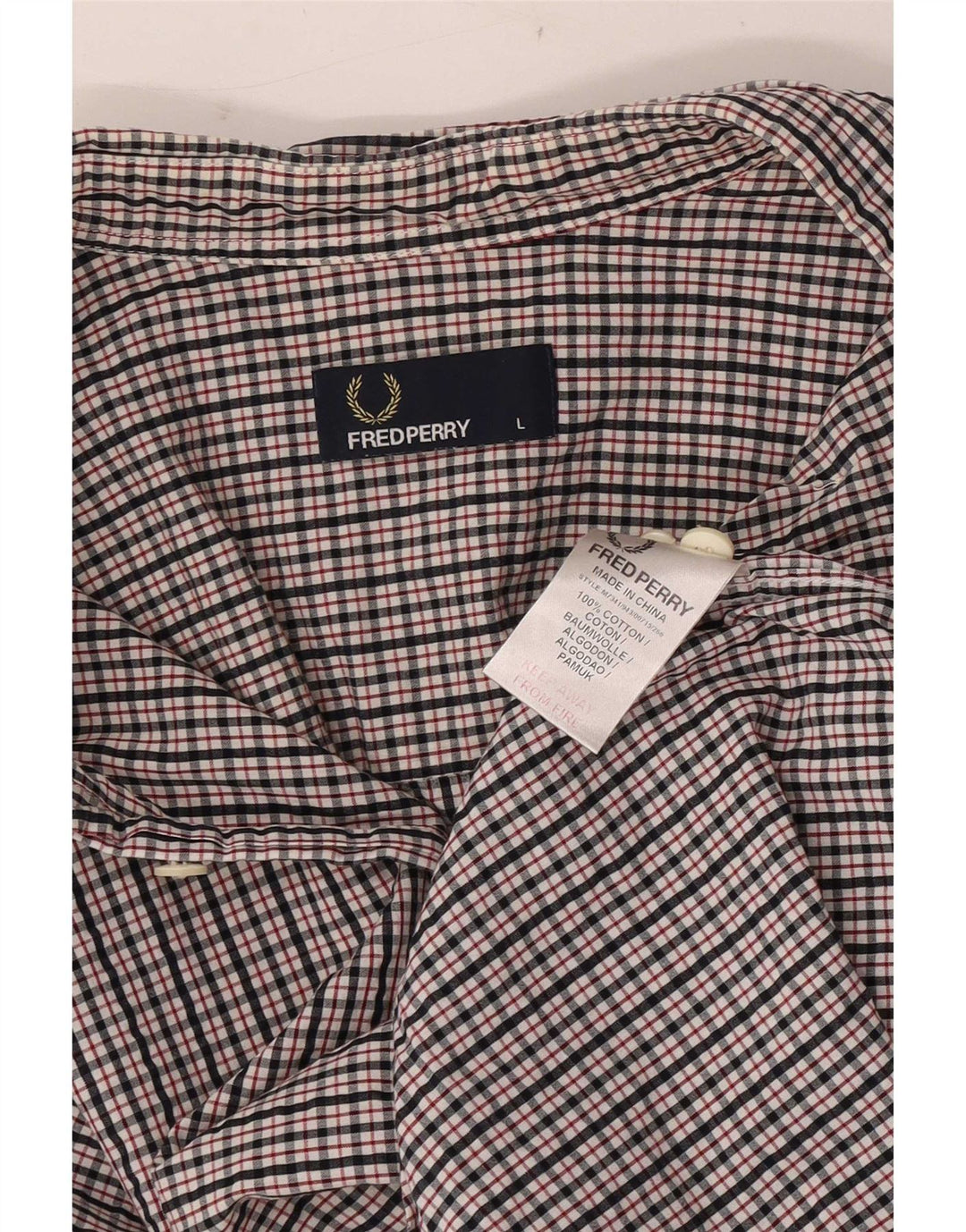 Fred Perry Mens Shirt Large Multicoloured Check Cotton