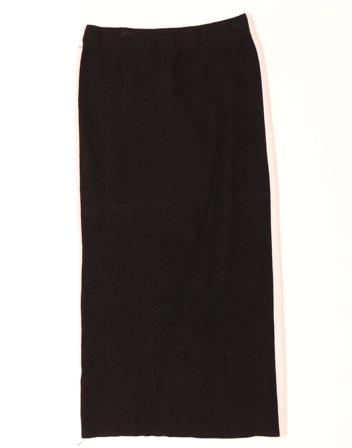 ZARA Womens High Waist Midi Skirt Small W26  Black