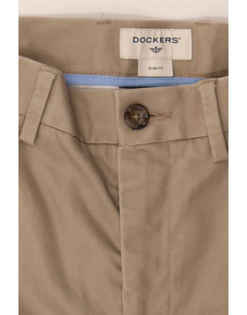 DOCKERS Mens Slim Fit Chino Trousers W28 L32 Beige Cotton Vintage Dockers and Second-Hand Dockers from Messina Hembry 