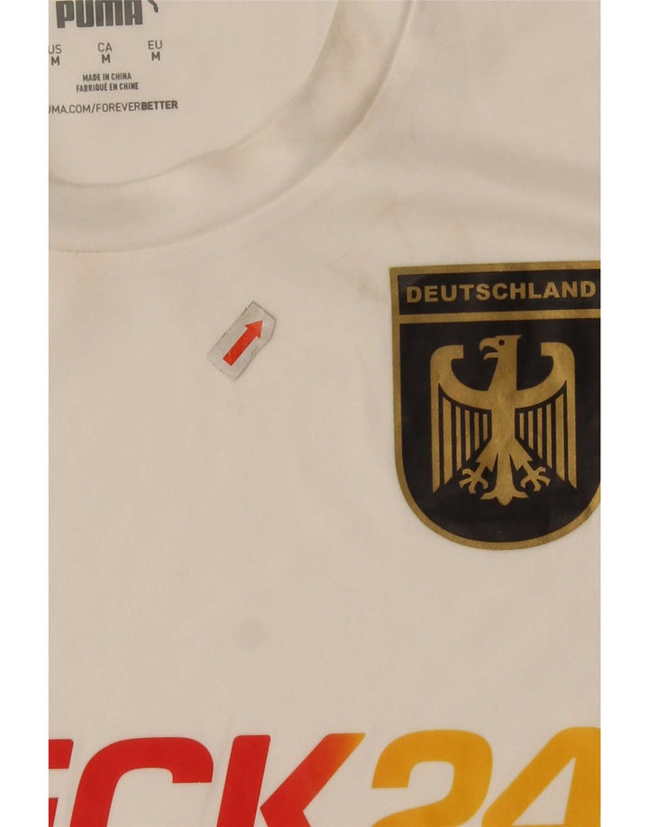 Puma Mens Deutshland Graphic T-Shirt Top Medium White Polyester Sports