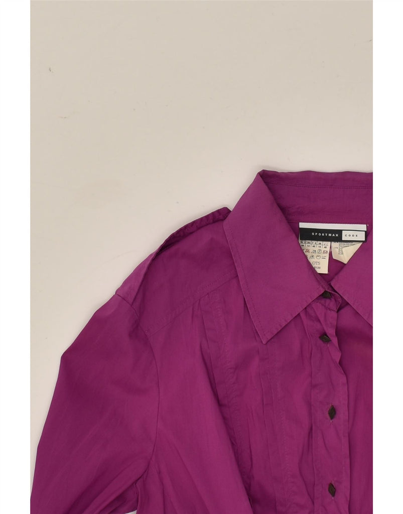 SPORTMAX Womens Tuxedo Shirt UK 16 Large Pink Cotton | Vintage Sportmax | Thrift | Second-Hand Sportmax | Used Clothing | Messina Hembry 