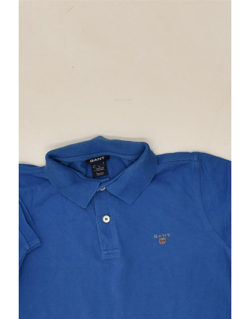 GANT Boys Polo Shirt 9-10 Years Large  Blue Cotton | Vintage Gant | Thrift | Second-Hand Gant | Used Clothing | Messina Hembry 