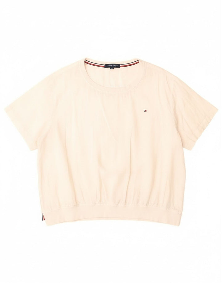 Tommy Hilfiger Womens Blouse Top UK 20 2XL White Linen