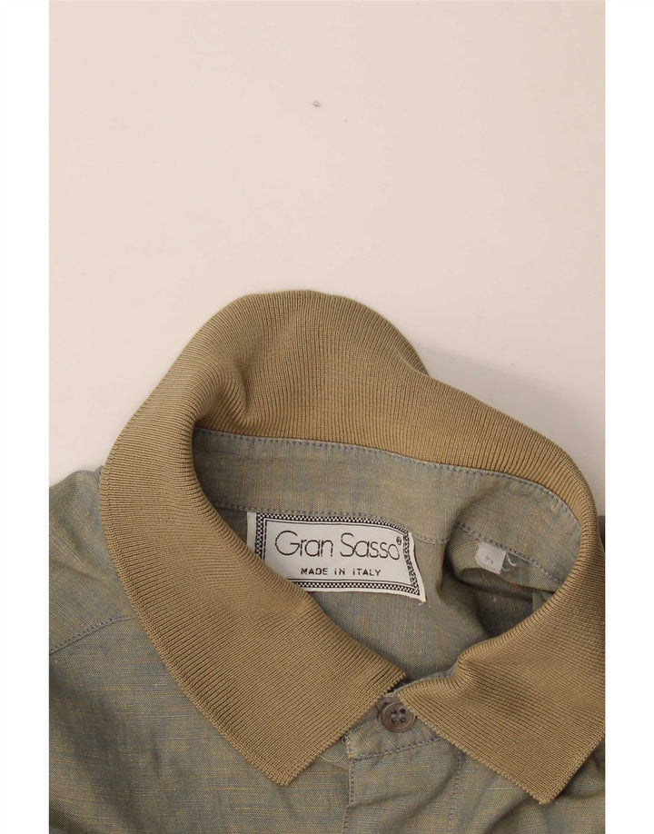 Gran Sasso Mens Short Sleeve Shirt XL Khaki