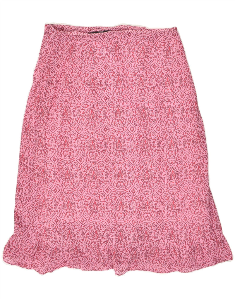 OUI SET Womens Straight Skirt UK 14 Medium W30  Pink Paisley Viscose Vintage Oui Set and Second-Hand Oui Set from Messina Hembry 